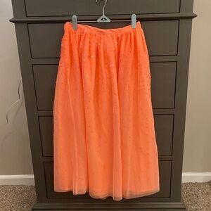 Cat and Jack girls’ orange tulle sequined skirt, size 14/16, NWT